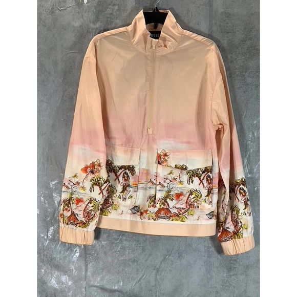 Royalty By Maluma Men's Coral Island Print Half-Zip Lightweight Jacket SZ L - Picture 1 of 12